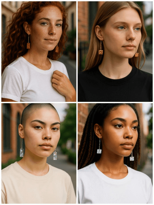 Boucles d'oreilles en résine uv, hypoallergénique fait main 