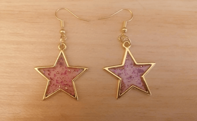 Boucles d'oreilles en résine uv acier inoxydable 