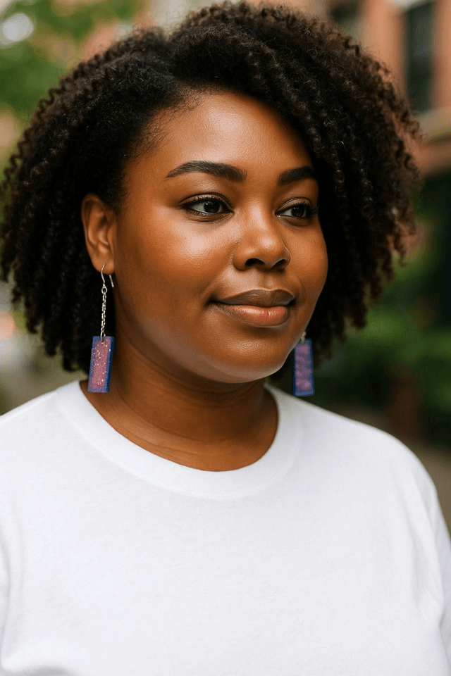 Boucles d'oreilles en résine uv, hypoallergénique fait main 
