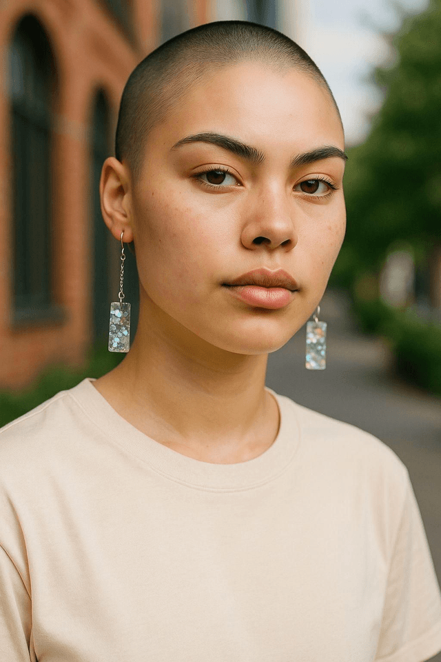 Boucles d'oreilles en résine uv, hypoallergénique fait main 