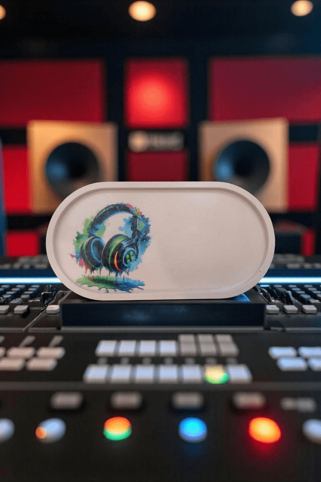Petit plateau décoratif stickers casque audio