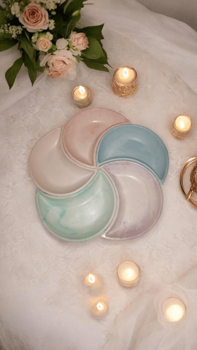 Petite coupelle artisanale en forme de lune, personnalisable 