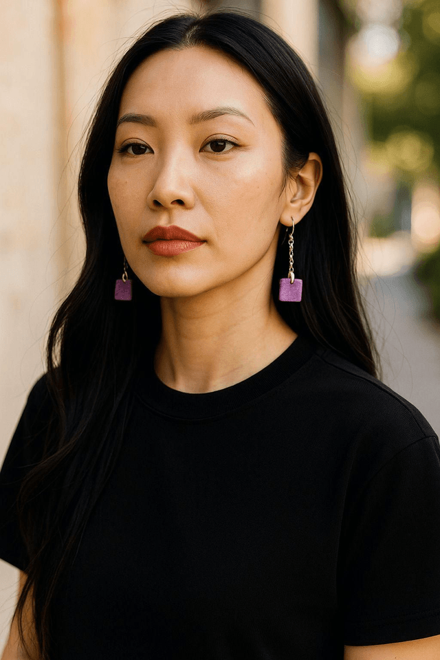 Boucles d'oreilles en résine uv, hypoallergénique fait main 