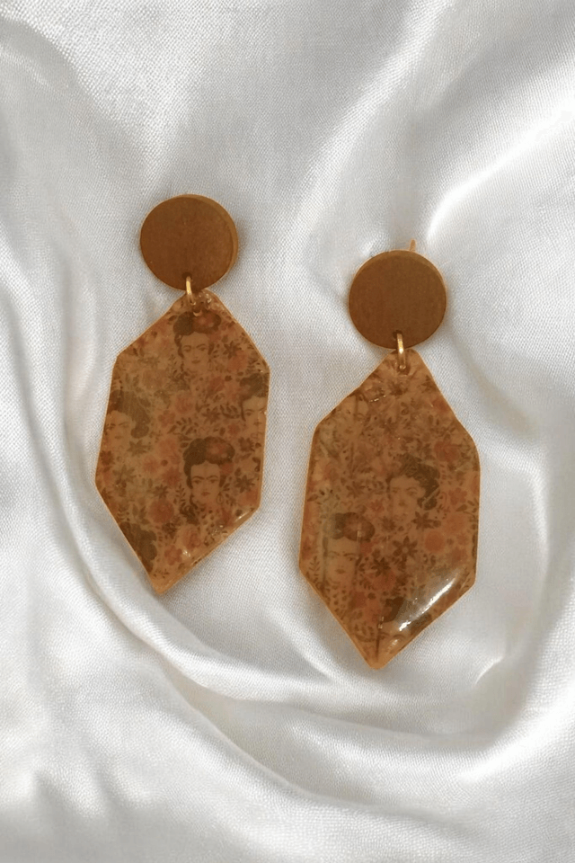 Boucles d'oreilles chinoise marron