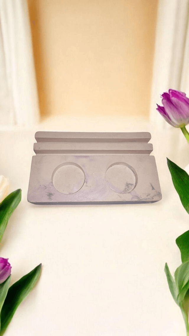Bougeoir 2 bougies avec porte photo artisanall