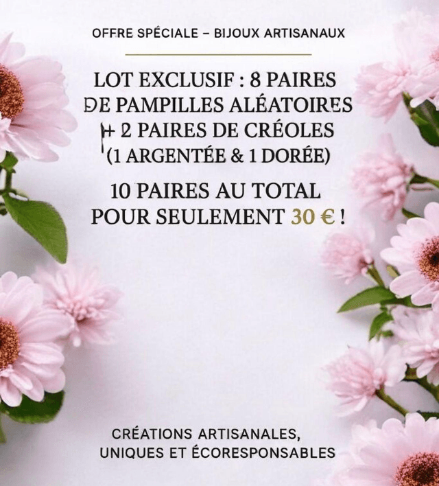Lot de 8 paires de pampilles et 2 paires de créoles 