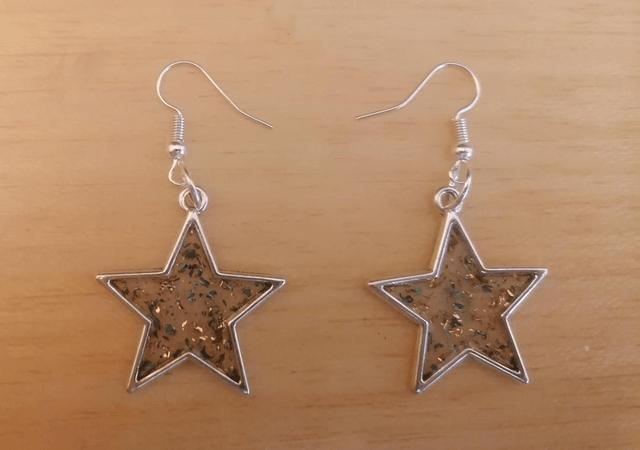 Boucles d'oreilles en résine uv acier inoxydable 