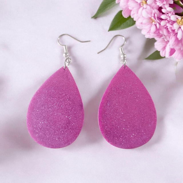 Boucles d'oreilles artisanales en résine uv, hypoallergénique fait main en France