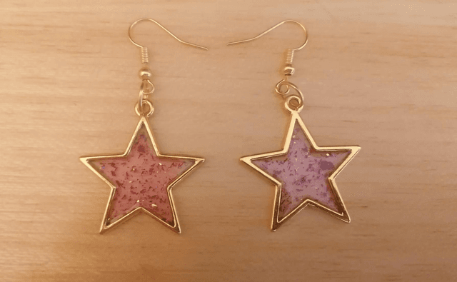 Boucles d&#039;oreilles en résine uv acier inoxydable 