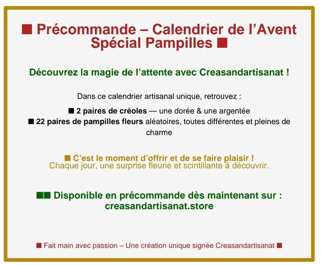 Calendrier de l&#039;avent spéciales pampilles 