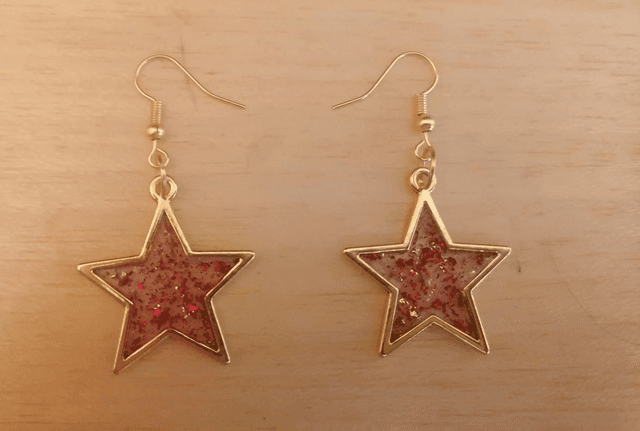 Boucles d&#039;oreilles en résine uv acier inoxydable 
